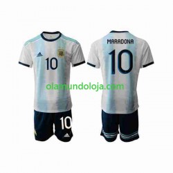 Camisola Argentina Maradona 10 2019-2020 Criança Equipamento Primeiro Manga Curta